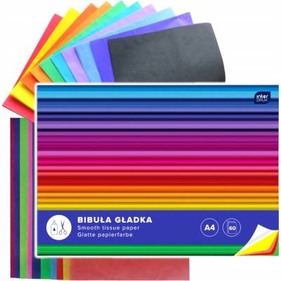 Interdruk Hladký farebný papier A4, 60 listov