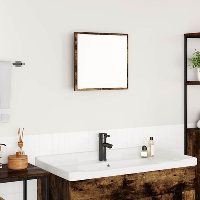 vidaXL LED огледало за баня Димян дъб 40 x 37 x 8.5 см Инженерно дърво (822925)
