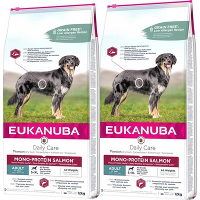 Eukanuba Daily Care Adult S-XL Mono Protein Salmon 2 x 12 kg