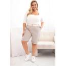 šortky Plus Size ART52231 s opaskom hnedá