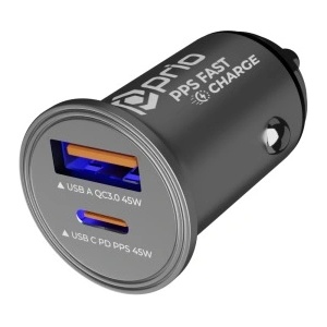 Prio Зарядно за кола за устройства с конектор USB-C / USB-A, двоен, 45W (20642)