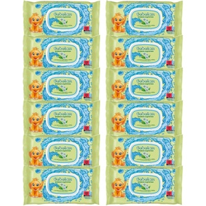 Bebelan Влажни кърпички Bebelan - Алое и лайка, 12 х 64 броя (3800232578479) - baby