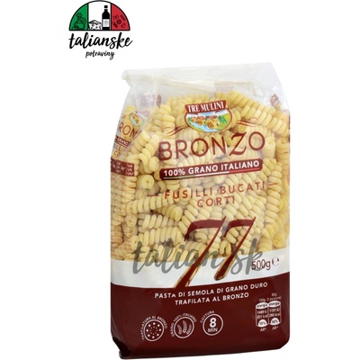 Tre Mulini Fusilli Bucati Corti Bronzo Cestoviny 0,5 kg
