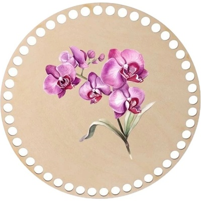 Pro Háčkování Dno s obrázkem kruh bříza Ø 20 cm orchidej