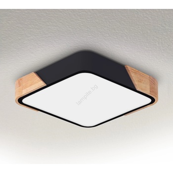 Brilagi - LED таванно осветително тяло PILANA LED/24W/230V дъб/черен 32x32 см (BG3069)