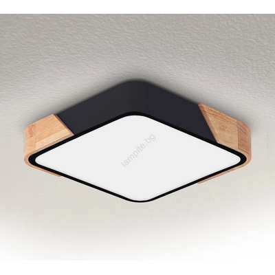 Brilagi - LED таванно осветително тяло PILANA LED/24W/230V дъб/черен 32x32 см (BG3069)
