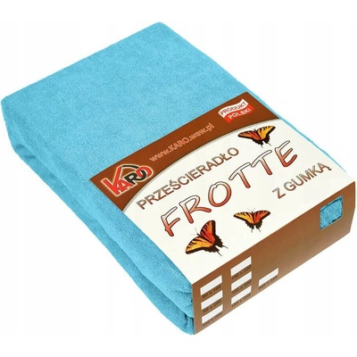 KARO Froté prostěradlo s gumou tyrkysové 90x200