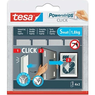 Tesa ® Samolepicí proužky se suchým zipem Powerstrips CLICK 4 x 2 S (77720-00003-00)