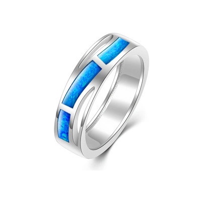 Nubis Stříbrný prsten s modrým opálem NB-5103 O05-60