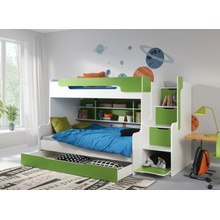 ArtBed Harry poschodová Biela / zelená