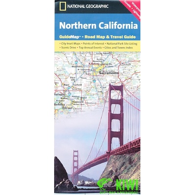 Kalifornie Sever USA cestovní mapa GPS komp. NGS