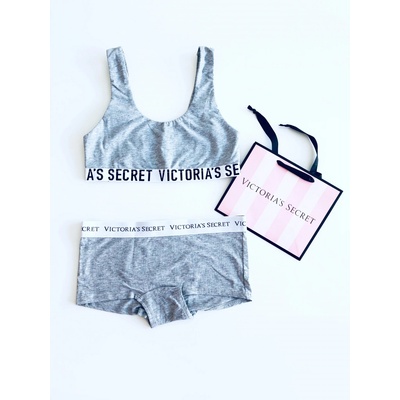 Victoria's Secret Grey lette a kalhotky Shortie set 2 ks Šedá