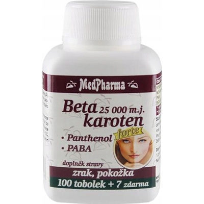 MedPharma BETAKAROTÉN 25.000 m.j.+Pantenol+PABA 100+7 kapsúl
