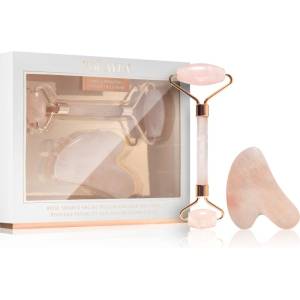 Zoë Ayla Rose Quartz Facial Roller And Gua Sha Tool подаръчен комплект за лице