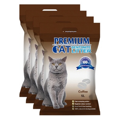 Premium Cat Премиум котешка тоалетна с бентонит - Кафе за котки 4x5L