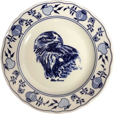 Cibulák Tanier dezertný 19cm DRAVEC HLAVA Originálny Český Porcelán Dubí