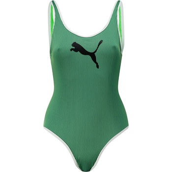 PUMA Бански костюм Puma Women's Rib One Piece Swimsuit - Green Combo