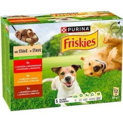 Friskies dog Adult Multipack hovädzie kura jahňa v šťave 12x85 g