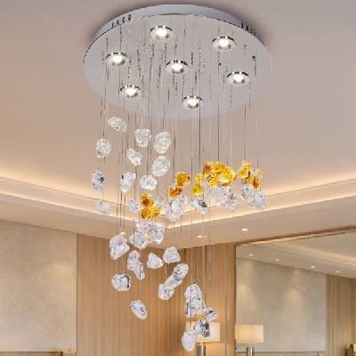 NEDES Led кристален таванен плафон avara led/24w/230v Ø 40 см лъскав хром + дистанционно управление (nd4356)