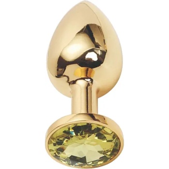 Image 1 of Sensual Метално дилдо Butt Plug "GOLD CRYSTAL YELLOW" 7 см. Размер - S