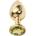 Sensual Метално дилдо Butt Plug "GOLD CRYSTAL YELLOW" 7 см. Размер - S