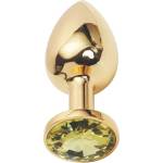 Sensual Метално дилдо Butt Plug "GOLD CRYSTAL YELLOW" 7 см. Размер - S