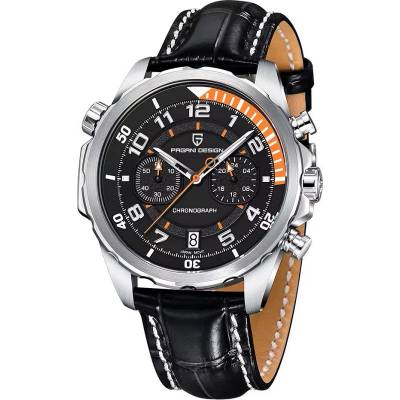 Pagani Design Мъжки часовник Pagani Design Zander, Механичен, Естествена кожа, Черен (PD-1811-BLACK)