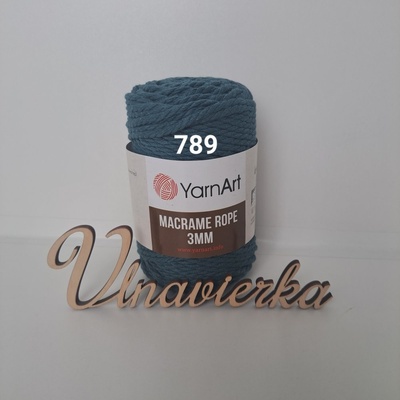 YarnArt Macrame Rope 789 petrolejová 3mm