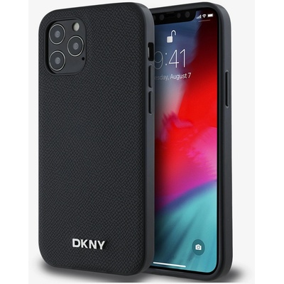 DKNY PU кожа сребристо метално лого Magsafe заден капак за iPhone 12/12 Pro черен DKNY DKNY | Cheren | МЪЖЕ | UNI