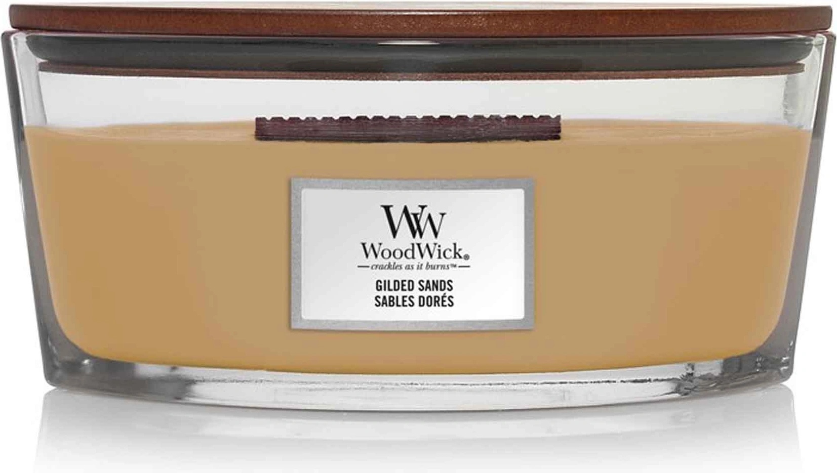 WoodWick Gilded Sands ароматна свещ с дървен фитил 453, 6 гр