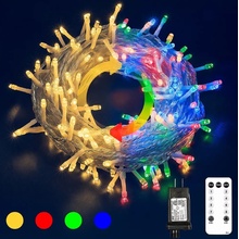 KIK KX5234 Vianočné osvetlenie 100 LED teplá biela mulicolor diaľkové ovládanie 10m