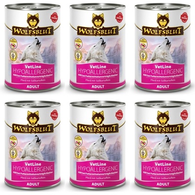 Wolfsblut VetLine hypoalergenní koňské 6 x 395 g