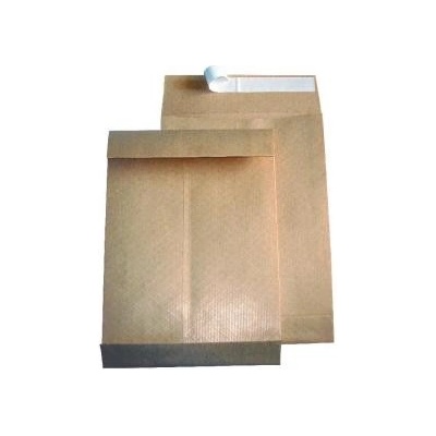 Obálka B4 s X dnom a textilnou výstužou, 250 x 353 mm hnedá