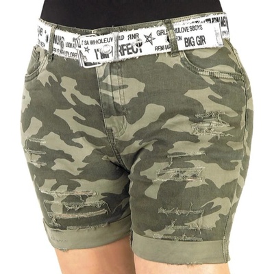 Dámské elastické kraťasy maskáčové