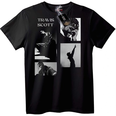 NOONEBRAND Тениска Travis Scott Колаж - L, White