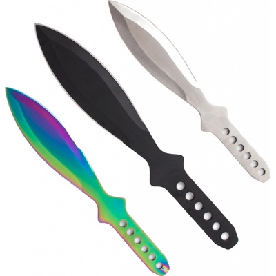 Chladné zbraně Silver Strike rainbow velké vrhací nože 3 ks