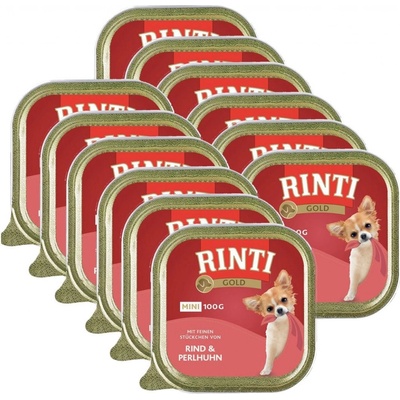 Rinti Gold Mini Adult Dog hovězí a perlička 12 x 100 g
