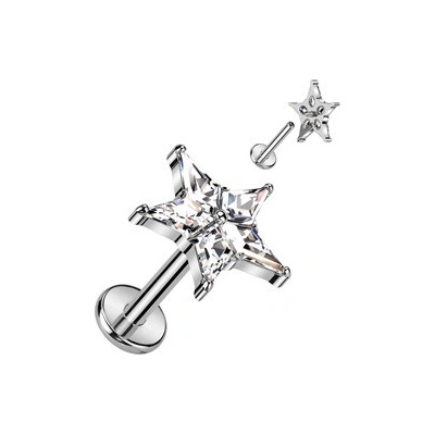 Šperky4U piercing do brady labreta titan TIT1278-C