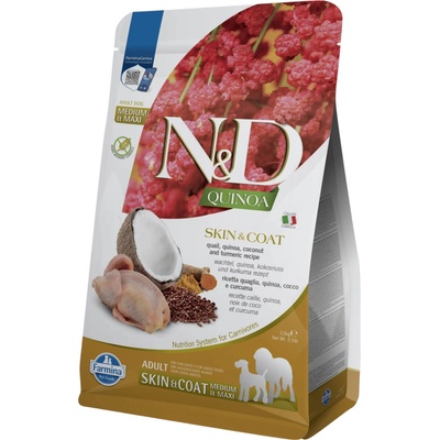 N&D Quinoa Dog Adult Medium & Maxi Grain Free Skin & Coat Quail 2,5 kg
