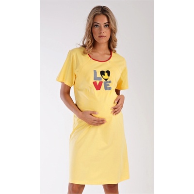 Dámska materská nočná košeľa Kačička žltá