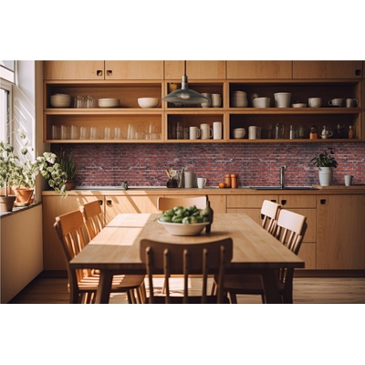 DIMEX ART Фототапет за кухня - тъмночервени тухли 420 x 60 см