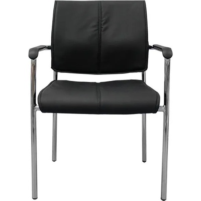 Посетителски стол RFG Flash M, екокожа, метална основа, до 120 kg, черен