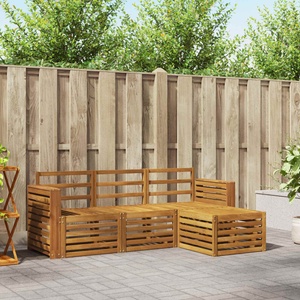 vidaXL Комплект дивани за открито 4 бр. Естествен (3374614)