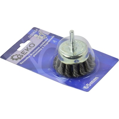 GEKO G00624 Drôtená kefa na vŕtačku, draťák 65mm stopka 6mm