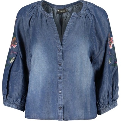Desigual Дамска риза с дълъг ръкав desigual, Размер s, Цвят Синьо (26swbw16_bl5055)