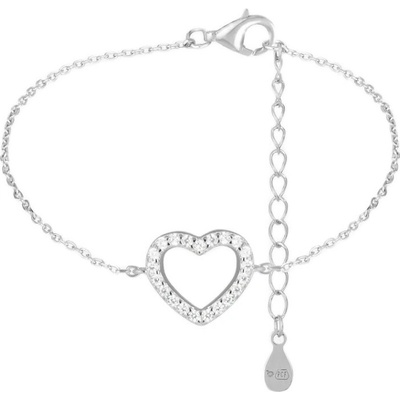 Preciosa Stříbrný náramek Srdce s kubickou zirkonií Preciosa Love Be Charity 5429 00