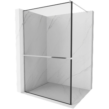 Mexen Kioto+ душ преграда с рафт Walk-in 110 x 200 cm, черна рамка, хром - 800-110-121-01-70 (800-110-121-01-70)