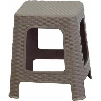 MEGA PLAST Taburetka I záhradná polyratan, mocca 36 × 33 × 33 cm