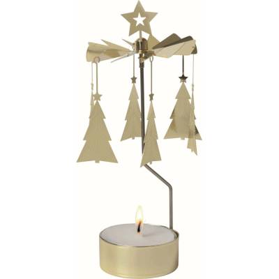 Pluto Design Rotující svícen Gold Trees, zlatá barva, kov