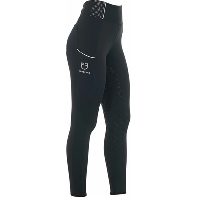 Equestro dámske jazdecké legíny slim fit s kamienkami čierne